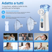 Carica l'immagine nel visualizzatore di Gallery, Aerosol Portatile Silenzioso Macchina Aerosol per Adulti e Bambini a Ultrasuoni con Ricarica USB-C Nebulizzatore Elettri