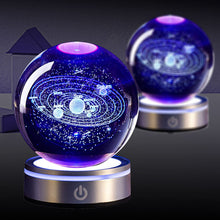 Carica l'immagine nel visualizzatore di Gallery, mumisuto Sfera di Cristallo 3D, Sfera di Cristallo 3D Sistema Solare, luce notturna 3d con sfera di cristallo con LED Li