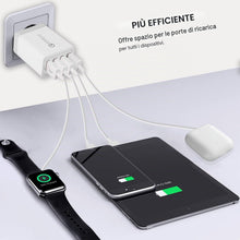Carica l'immagine nel visualizzatore di Gallery, Caricatore USB da 2 Pezzi, Adattatore di Ricarica USB a 4-Porte con Caricatore Rapido Intelligente QC 3.0 da 33W Multipl