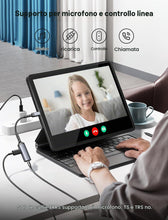Carica l'immagine nel visualizzatore di Gallery, JSAUX Adattatore USB C a Jack 3,5mm con Ricarica PD 60W 2 in 1 per audio aux con microfono DAC Hi-Res supporto chiamate 