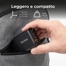 Carica l'immagine nel visualizzatore di Gallery, VulTech Caricatore USB C 65W GaN, 2 USB-C + USB, PD3.0 PPS QC3.0, Caricatore Rapido per Notebook e MacBook, iPhone 16/15