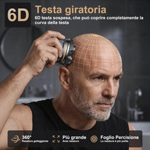 Carica l'immagine nel visualizzatore di Gallery, Rasoio Testa Calva,Rasoio Elettrico Barba 6D, Autonomia 160 min