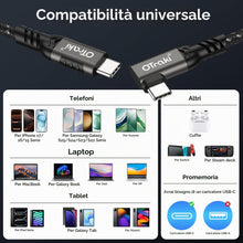 Carica l'immagine nel visualizzatore di Gallery, OTraki Cavo USB C Corto 20cm 2 Pezzi, 240W Angolo 90 Gradi USB C a USB C Cavo 5A PD Cable di Ricarica Veloce Type C con 