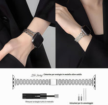 Carica l'immagine nel visualizzatore di Gallery, Originale Cinturino Sottile in Metallo Compatibile Con Apple Watch 38mm 40mm 41mm 44mm 45mm 46mm 49mm, Acciaio Inossidab