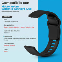 Carica l'immagine nel visualizzatore di Gallery, BDIG 6 pezzi Cinturino Compatibile con Xiaomi Redmi Watch 5 Active/5 Lite,22mm Colorato traspirante Braccialetto Sportiv