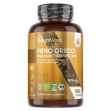 Carica l'immagine nel visualizzatore di Gallery, Fieno Greco Bio, Certificato e Vegano, 2 Capsule al Giorno, per 3 Mesi, Semi di Fieno Greco Polvere Biologica in Capsule