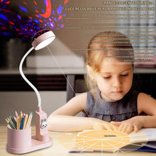 Carica l'immagine nel visualizzatore di Gallery, Leikurvo Lampada da scrivania per bambini, lampada da comodino a LED con portapenne, lampada da tavolo, dimmerabile, lam
