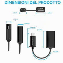 Carica l'immagine nel visualizzatore di Gallery, N NEWTOP Cavo Adattatore AD09 OTG USB 2.0 Femmina a Micro USB USB-A Maschio Adatta Convertitore Compatibile con Android 