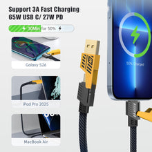 Carica l'immagine nel visualizzatore di Gallery, YISH 4 in 1 Multi Cavo di Ricarica：1.8M Multiplo Cavo USB Type-C 3 in 1 Ricarica Rapida Filo Cavetto Nylon Con USB A/USB