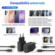 Carica l'immagine nel visualizzatore di Gallery, Caricabatterie Per Samsung Rapido,2 Pack Caricatore USB C da 25W