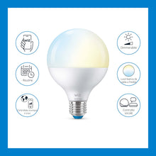 Carica l'immagine nel visualizzatore di Gallery, WiZ Lampadina Globo Smart WiFi, Luce Bianca da Calda a Fredda, attacco E27, equivalente a 75W, Tecnologia SpaceSense, Co