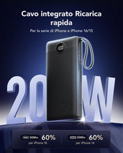 Carica l'immagine nel visualizzatore di Gallery, VRURC Power Bank 20000mAh USB C con cavi integrati，22.5W LED display-1 Pack