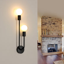 Carica l'immagine nel visualizzatore di Gallery, Comely Applique Interno E27 2 Luci Nero Regolabile Industriale