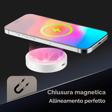 Carica l'immagine nel visualizzatore di Gallery, Cellularline Power Bank MAG VIBE 3000 mAh Bianco, fino a 22 ore di autonomia, Ricarica Wireless da 5W, Design compatto e