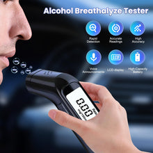 Carica l'immagine nel visualizzatore di Gallery, Etilometro Portatile Certificato,Etilometro Professionale con Alcol Test con LED ad Alta Definizione e Chip ad Alta Sens