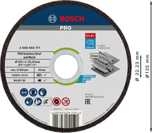 Carica l'immagine nel visualizzatore di Gallery, Bosch Professional Disco standard 10 pezzi per Inox Rapido WA 60 T BF, per acciaio inossidabile, Nero, Ø 125 mm, dritto,