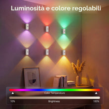 Carica l'immagine nel visualizzatore di Gallery, MERTTURM Luce Notturna RGBW con Sensore di Movimento, Applique da Parete Telecomando, Illuminazione Scale Ricaricabile, 