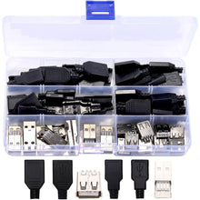 Carica l'immagine nel visualizzatore di Gallery, RUNCCI-YUN 40pcs USB 2.0 Tipo A 4 pin del connettore，di saldatura 2.0 USB connettore con Coperchio In Plastica Per Diy