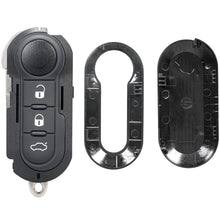 Carica l'immagine nel visualizzatore di Gallery, Custodia per chiave auto con 3 pulsanti bianchi adatto per modelli Fiat Grande Punto, Fiat 500, Panda, Punto, Bravo, Sti