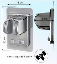 Carica l'immagine nel visualizzatore di Gallery, BLUMBACH® Supporto per Soffione Doccia senza Forature, Orientabile a 60°