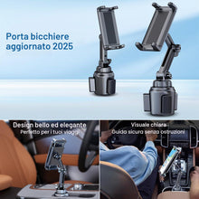 Carica l'immagine nel visualizzatore di Gallery, Cup Holder Telefono Tablet Mount per Auto, Camion, Supporto girevole a 360° e braccio regolabile, compatibile con iPad d