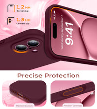 Carica l'immagine nel visualizzatore di Gallery, Qasyfanc Cover per iPhone 16 Silicone Liquido, Borgogna