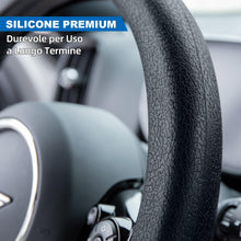 Carica l'immagine nel visualizzatore di Gallery, Spurtar Coprivolante Auto Silicone Nero Universale Copri Volante Auto