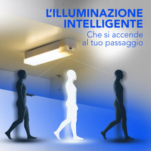Carica l'immagine nel visualizzatore di Gallery, Generico Luce LED Sensore Movimento Armadio Ricaricabile USB - Lampada Magnetica Senza Fili Installazione Immediata per 
