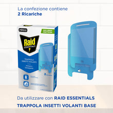 Carica l'immagine nel visualizzatore di Gallery, Raid Essentials Trappola Insetti Volanti Antimosche e Moscerini 2 Ricariche