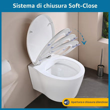 Carica l'immagine nel visualizzatore di Gallery, Tavoletta WC Universale O corta in PP, Effetto Pelle Bianco