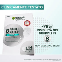 Carica l'immagine nel visualizzatore di Gallery, Garnier Pimple Patch Cerotti Idrocolloidali Invisibili Viso, Imperfezioni Ridotte in 8 Ore, Brufoli Visibilmente più Pia