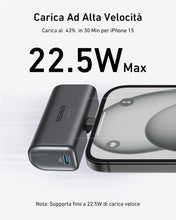 Carica l'immagine nel visualizzatore di Gallery, Anker Nano Power Bank 5000mAh 22,5W USB C Pieghevole Nero