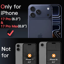 Carica l'immagine nel visualizzatore di Gallery, JETech Pellicola Fotocamera per iPhone 17 Pro/17 Pro Max, Nero+Rosso, 1 Set