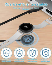 Carica l'immagine nel visualizzatore di Gallery, Caricatore per Samsung Galaxy Watch 7/Ultra/6/6 Classic /5/5 Pro/4/4 Classic/3/FE/Watch Active 2/Active USB C Cavo Caric