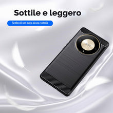 Carica l'immagine nel visualizzatore di Gallery, Custodia Cover per Honor Magic 6 Lite 5G,Spazzolata e Fibra di Carbonio Morbido Silicone TPU Cover,Antigraffio, Antisciv
