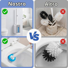 Carica l'immagine nel visualizzatore di Gallery, Scopino WC con 16 Testine di Ricambio in Spugna, Scopettino per Toilette con Supporto da Parete senza Forare, Accessorio per la Pulizia del Bagno, Casa e Hotel