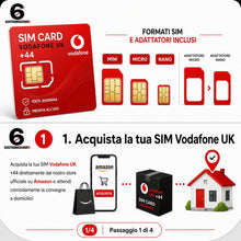 Carica l'immagine nel visualizzatore di Gallery, SIM Anonima Vodafone UK +44, Piano Internazionale Obbligatorio da Attivare, Attiva in 10 Minuti, Nessun Documento Richie