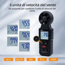 Carica l'immagine nel visualizzatore di Gallery, Mcbazel Anemometro Portatile 3 in 1, Velocita e Temperatura del Vento