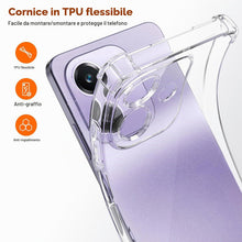 Carica l'immagine nel visualizzatore di Gallery, Cover per Oppo A40 / Oppo A40M / Oppo A60 5Gcon 2 pezzi in vetro temperato, custodia in silicone TPU trasparente morbido