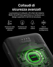 Carica l'immagine nel visualizzatore di Gallery, Belkin BoostCharge Power Bank 10000mAh con Cavo USB-C Integrato - Blu