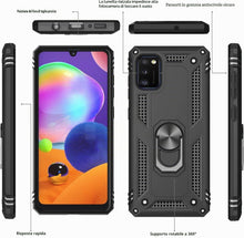 Carica l'immagine nel visualizzatore di Gallery, LeYi Cover per Samsung Galaxy A41 con [2 pezzi] in vetro temperato anello di supporto, doppio strato rinforzato difesa B