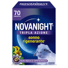 Carica l'immagine nel visualizzatore di Gallery, Novanight Tripla Azione Melatonina per Dormire, 70 Compresse