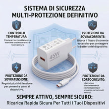Carica l'immagine nel visualizzatore di Gallery, Caricatore 45W per Xiaomi, Cavo USB-C 2M, Ricarica Rapida