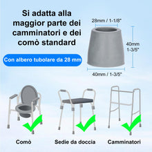 Carica l'immagine nel visualizzatore di Gallery, supregear Walker Tips, 4 Pezzi Puntali di Ricambio Universali per Deambulatori con Albero da 28 mm Accessorio per Deambu