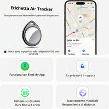 Carica l'immagine nel visualizzatore di Gallery, QCOQ Tracker Tag 4 Pezzi, Nero | Smart Tracker Funziona con Apple Dov'è App (solo iOS), Batteria Sostituibile Bluetooth 
