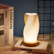 Carica l'immagine nel visualizzatore di Gallery, Lampada da Comodino Camera da Letto, Lampade Comodino Moderne, Lampada Dimmerabile con Paralume in PLA, Base in Legno, L