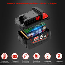 Carica l'immagine nel visualizzatore di Gallery, Waitley M18 18V 5,0Ah batteria per Milwaukee M18 batteria 18V
