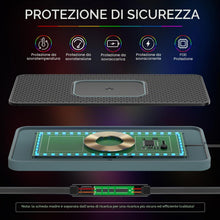 Carica l'immagine nel visualizzatore di Gallery, Tappetino di Ricarica Wireless Auto RGB, 15W Caricabatterie Wireless