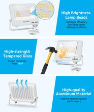 Carica l'immagine nel visualizzatore di Gallery, Aigostar Faretto LED da Esterno 50W, 4500LM, Faretti LED Esterno Naturale 4000K, Luce di Sicurezza Impermeabile IP65, Pe