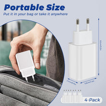 Carica l'immagine nel visualizzatore di Gallery, 4 Pezzi 5W Caricatore Presa USB, 5V/1A Alimentatore Caricabatterie USB Spina Charger Prese Spinotto Compatibile con iPho